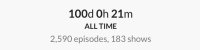 23.08.2023 [WED]Woo, I have finally reached 100 days (with 183 shows = 2,590 episodes)!