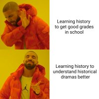 Ngl history became my favourite subject only because of historical dramas.