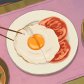 Fried egg and tomatoes - When Marnie was there