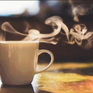 Drinking a warm cup of coffee or tea